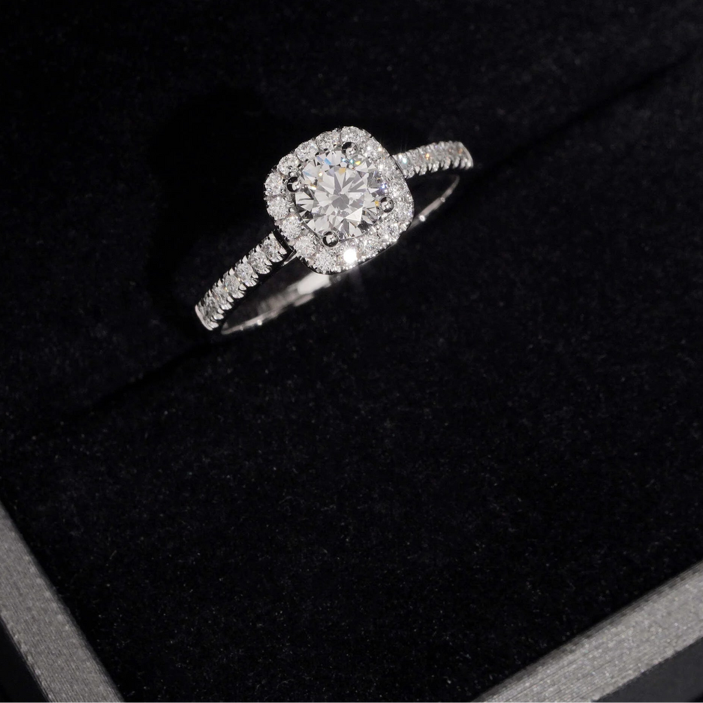 IGI Certified Lab Grown Diamond Engagement Ring 18K Real Gold Wedding Ring