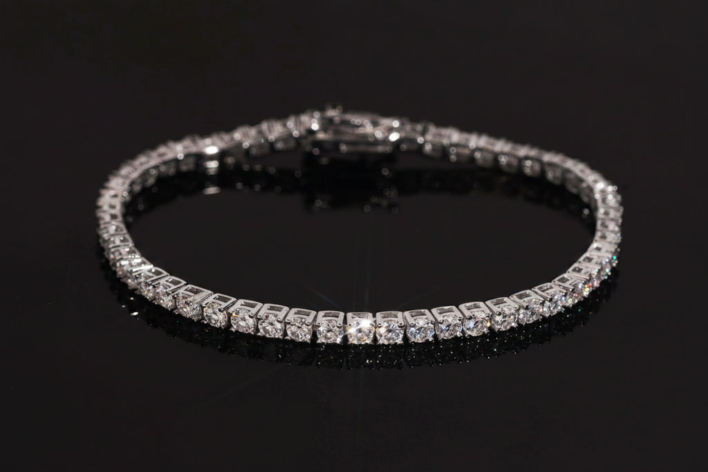 Local Stock Fast Shipping Classic Prong Setting 925 Silver 3mm VVS Moissanite Tennis Bracelet