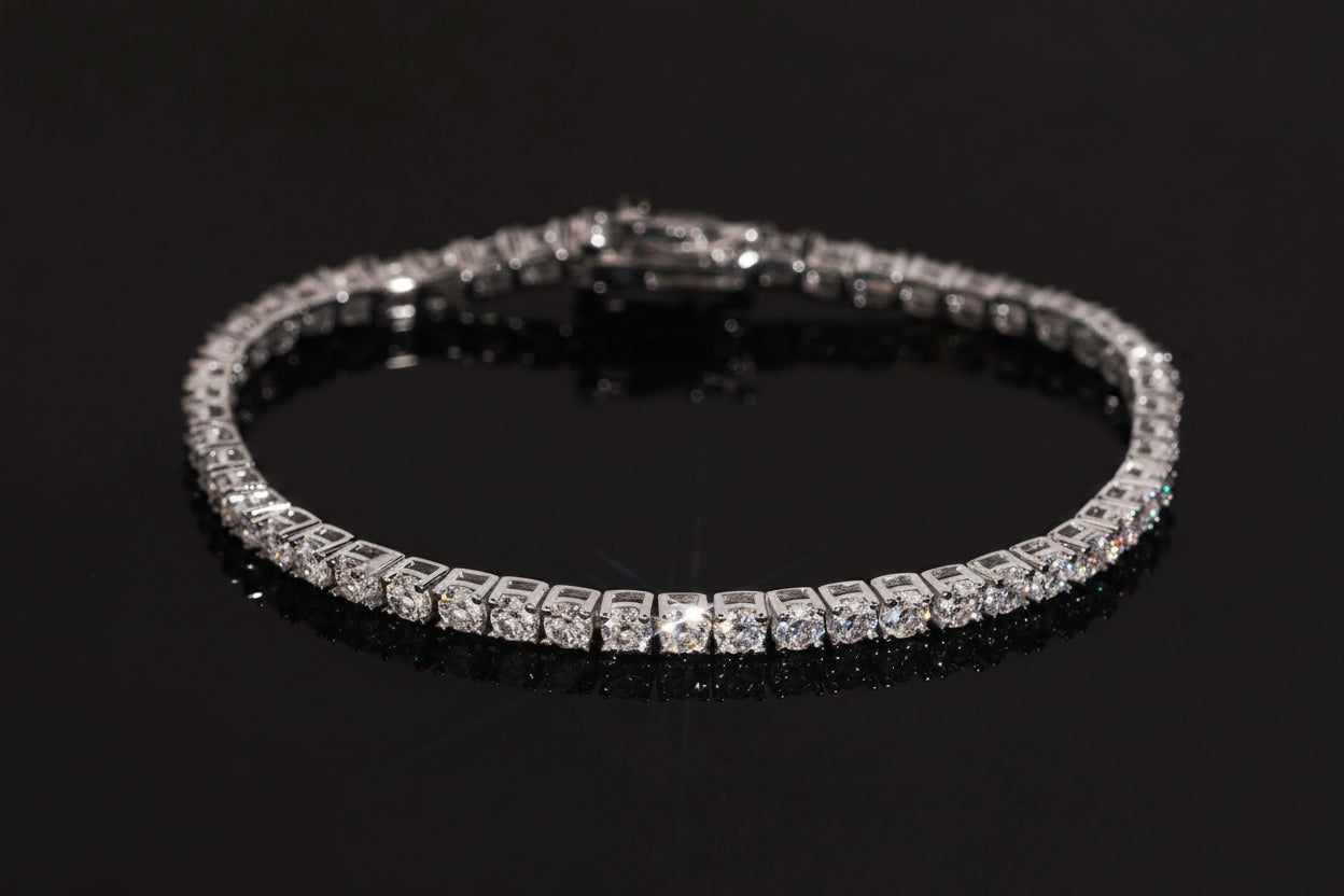 Local Stock Fast Shipping Classic Prong Setting 925 Silver 3mm VVS Moissanite Tennis Bracelet