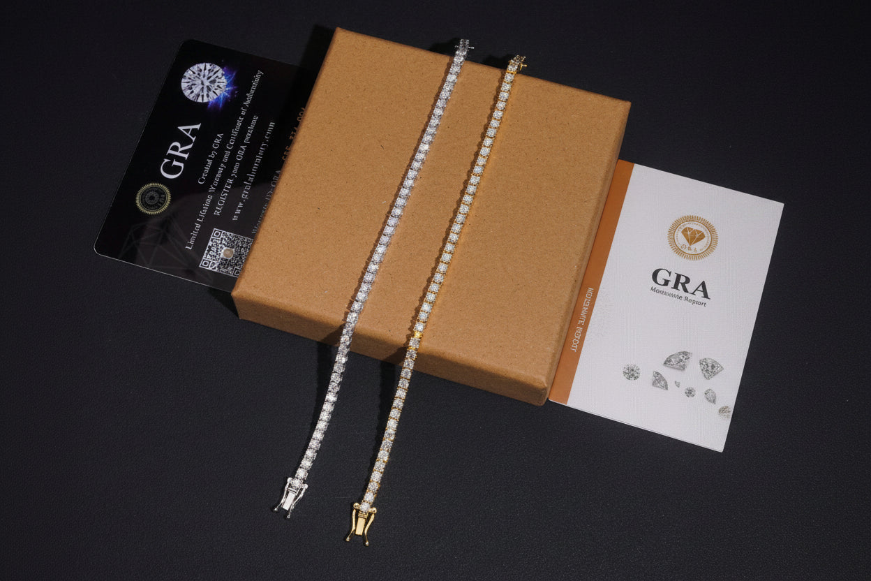 Local Stock Fast Shipping Classic Prong Setting 925 Silver 3mm VVS Moissanite Tennis Bracelet