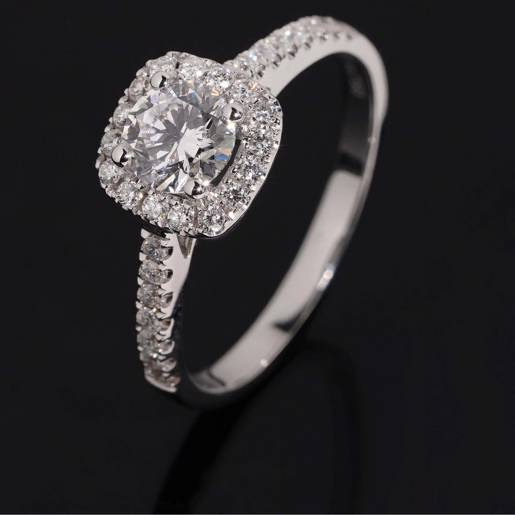 IGI Certified Lab Grown Diamond Engagement Ring 18K Real Gold Wedding Ring