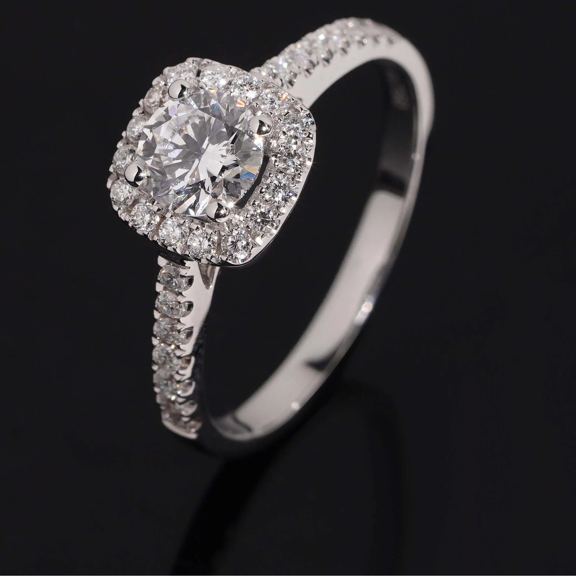 IGI Certified Lab Grown Diamond Engagement Ring 18K Real Gold Wedding Ring
