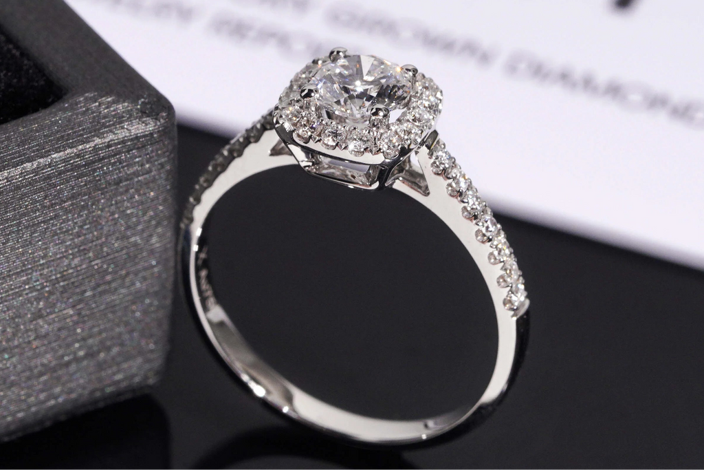 IGI Certified Lab Grown Diamond Engagement Ring 18K Real Gold Wedding Ring