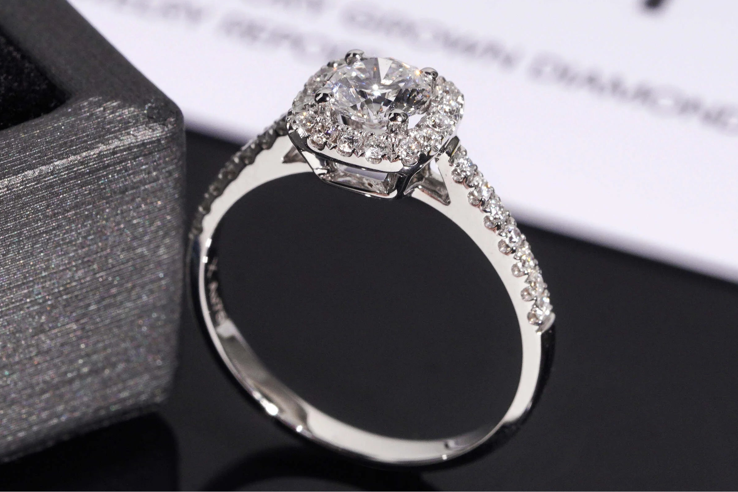 IGI Certified Lab Grown Diamond Engagement Ring 18K Real Gold Wedding Ring